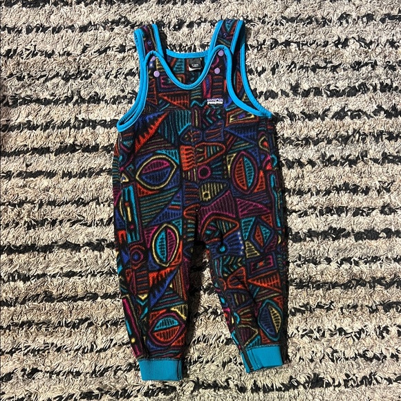 90’s Vintage Rare Aztec Patagonia Fleece Overalls USA - Picture 1 of 4